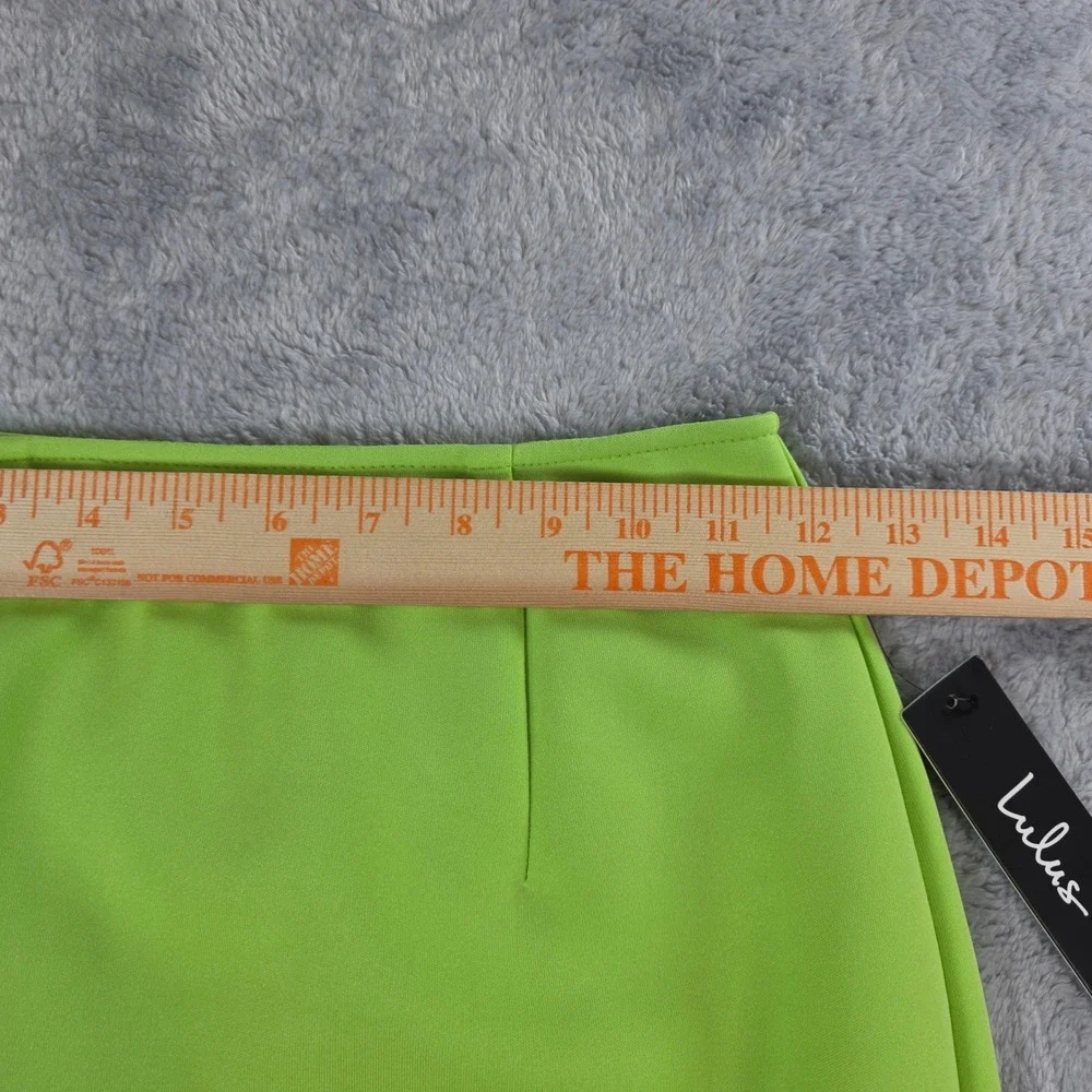 Lulus‎ Women XS She's Bold Neon Green Mini Skirt Bodycon High Waist Scuba Knit